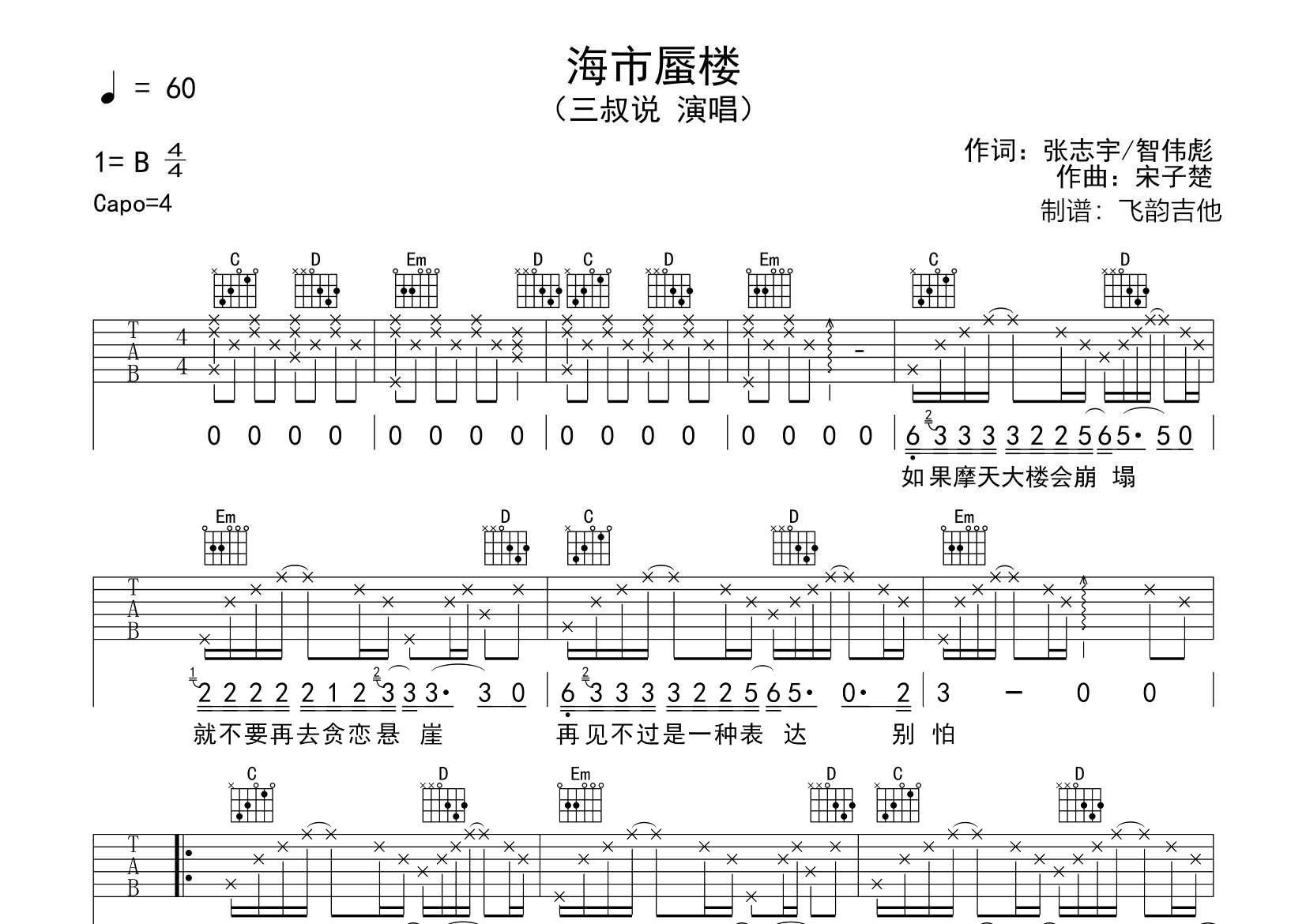 海市蜃楼吉他谱-1
