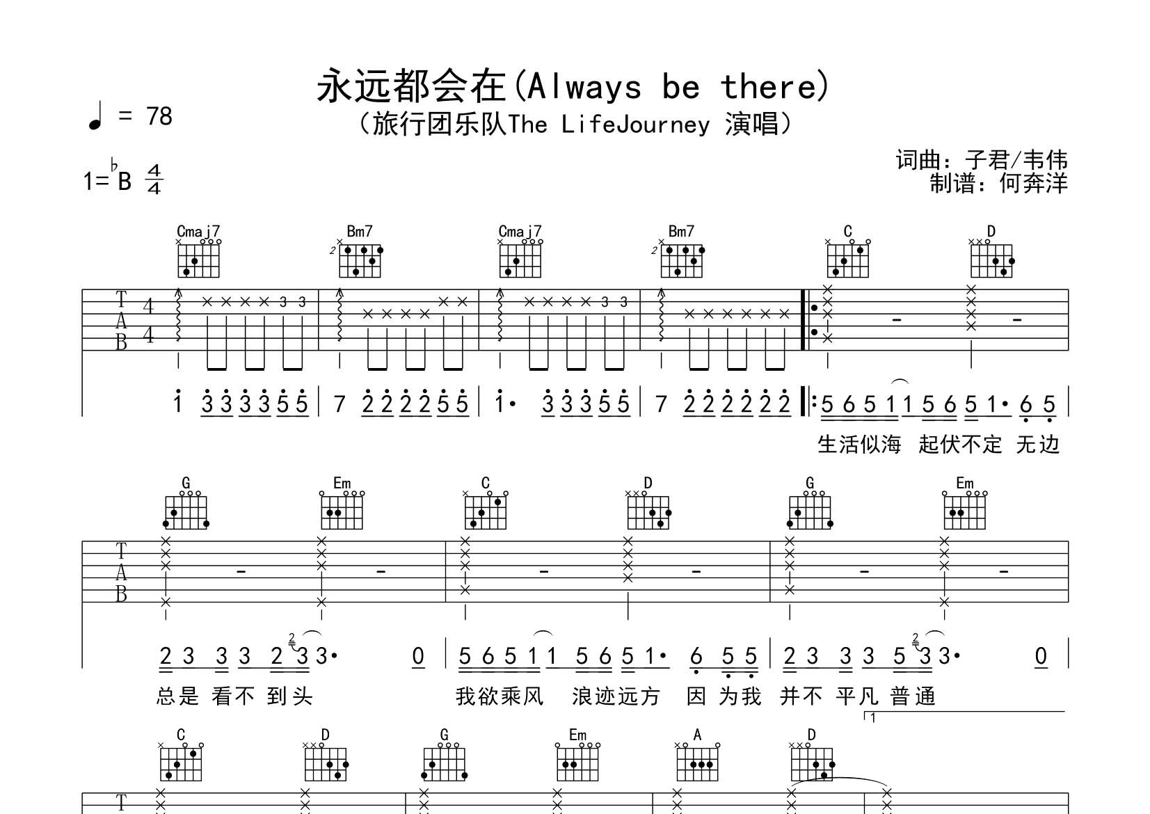 永远都会在吉他谱-1