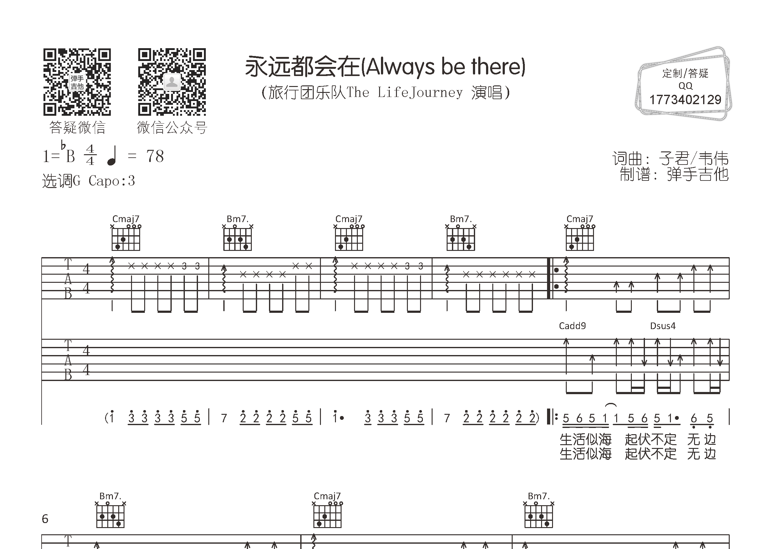 永远都会在吉他谱-1