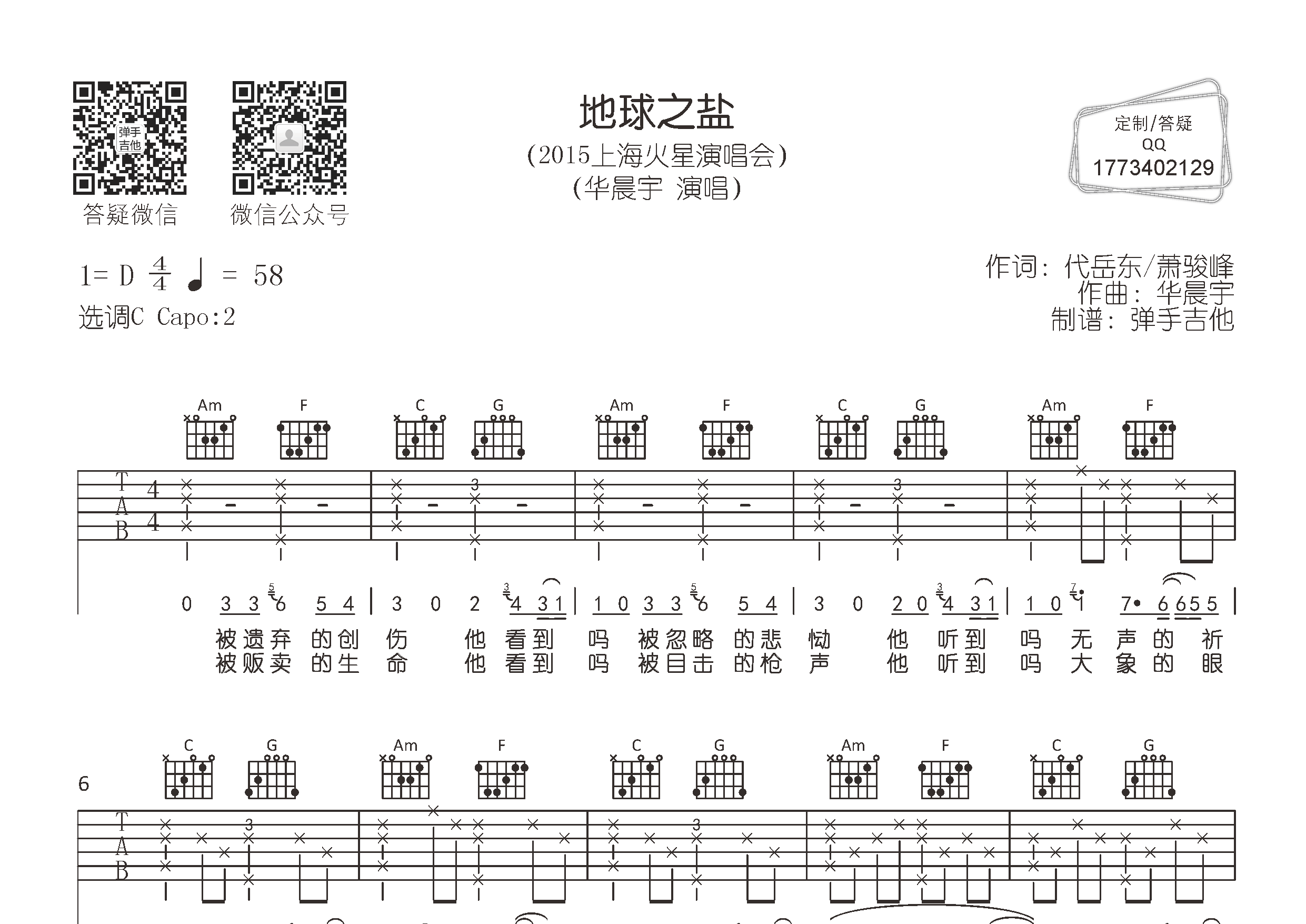 地球之盐吉他谱-1