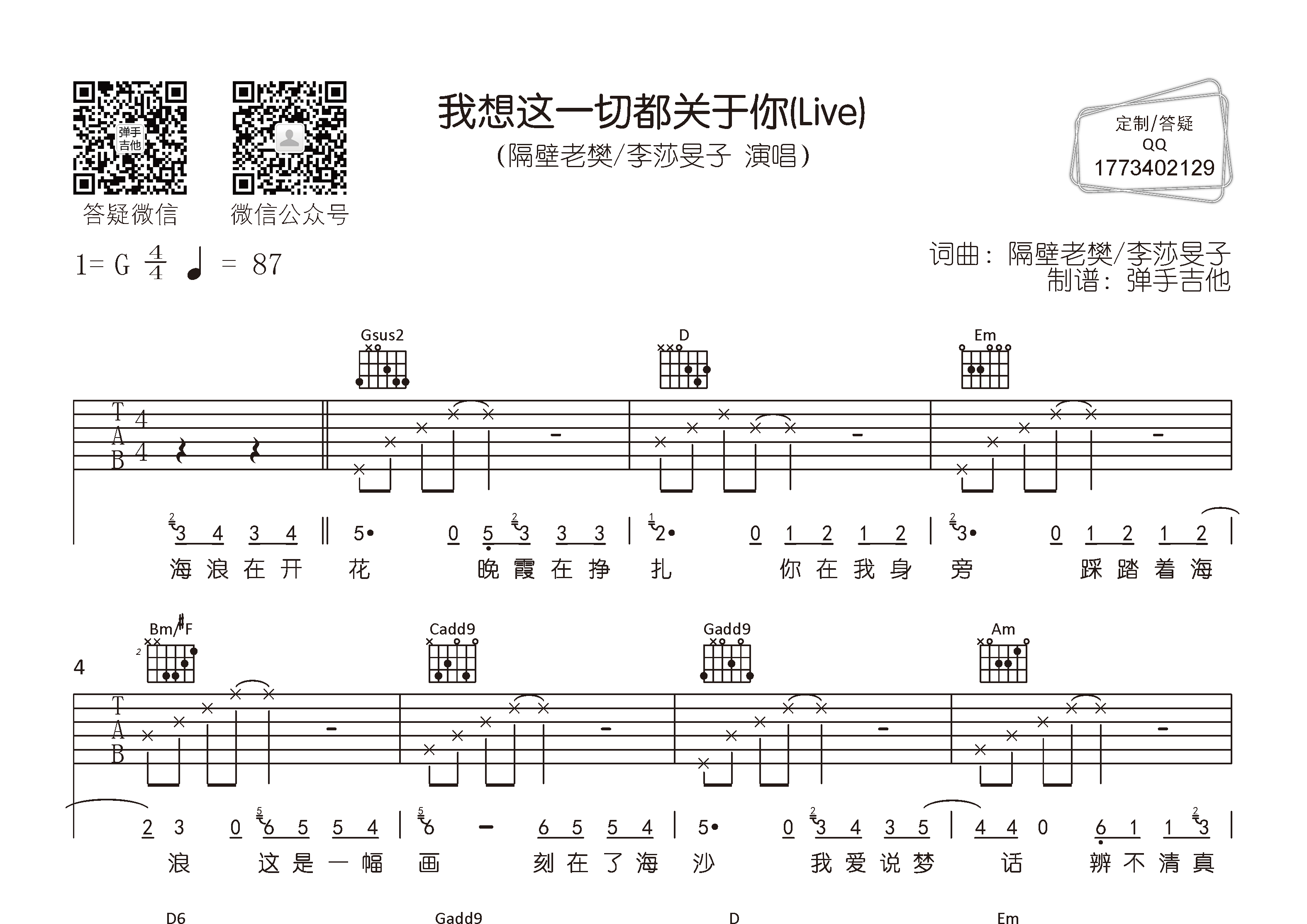 我想这一切都关于你吉他谱-1