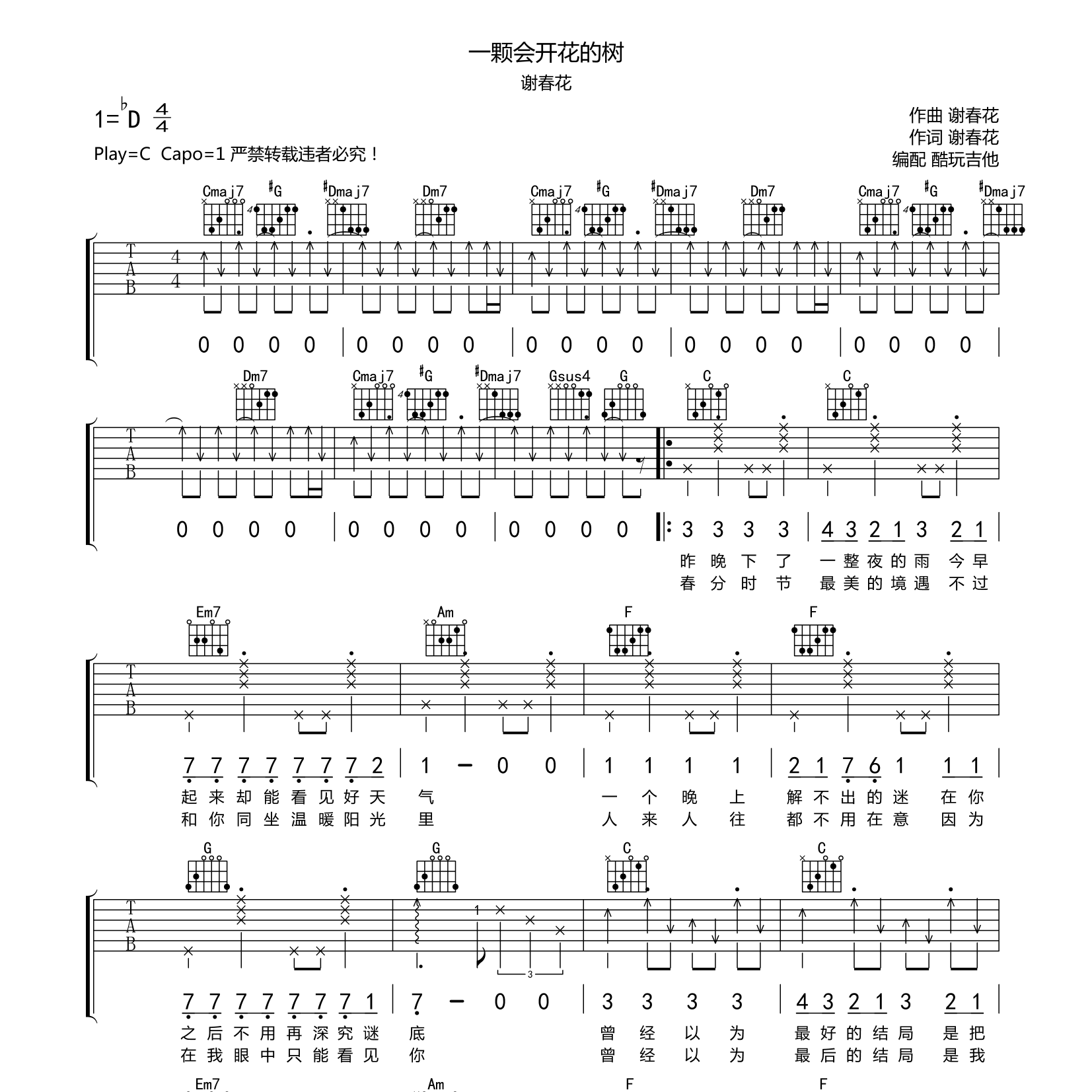 一颗会开花的树吉他谱-1