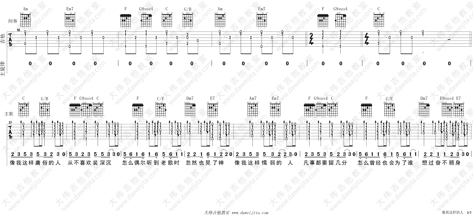 像我这样的人吉他谱-2