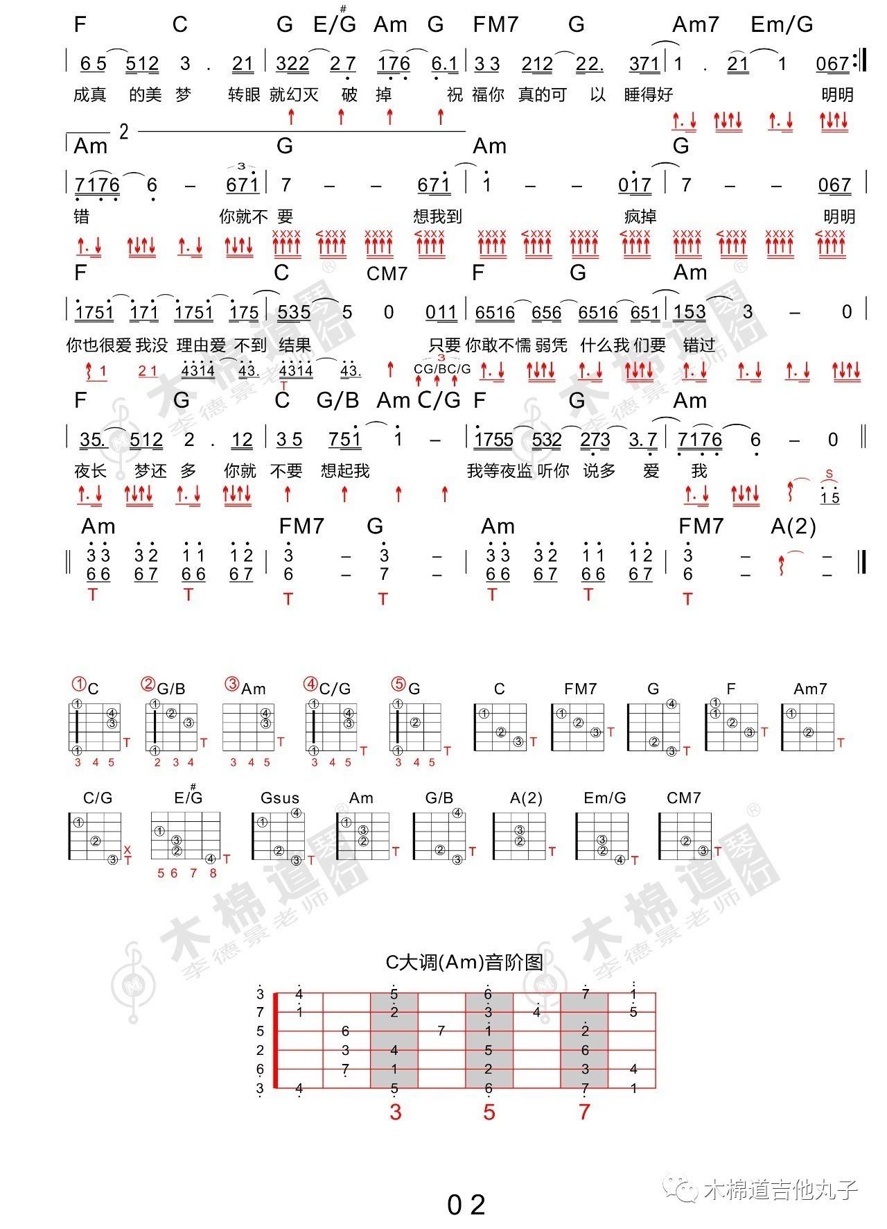 你就不要想起我吉他谱-2