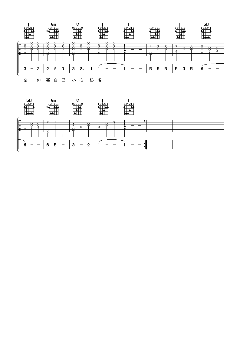 爸妈的话吉他谱-3