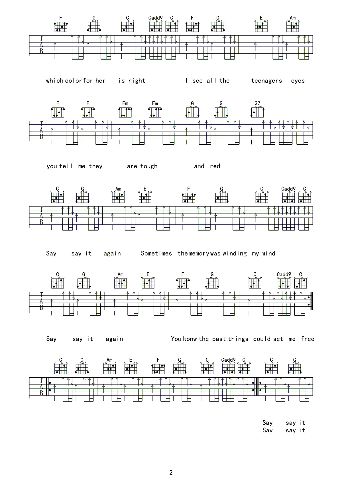 Say it again吉他谱-2