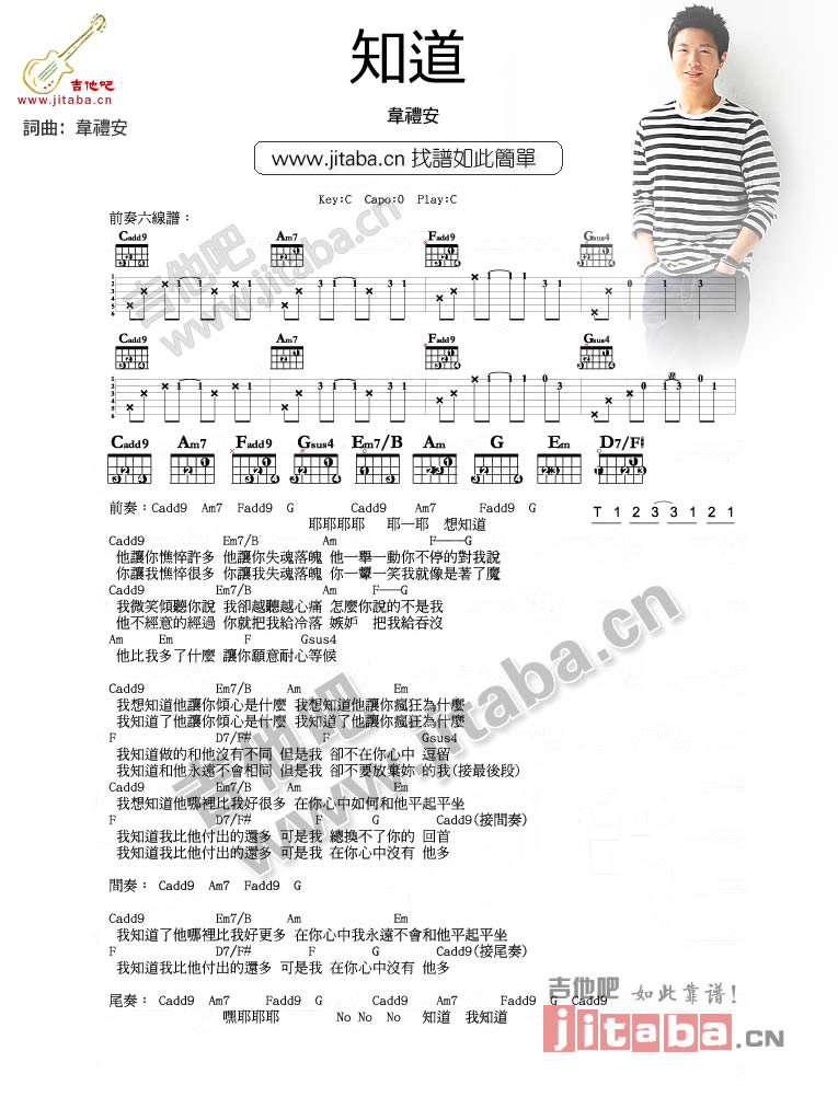 知道吉他谱