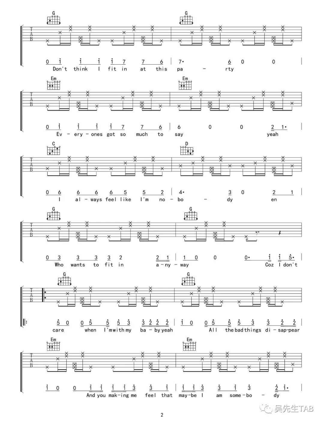 I Don't Care吉他谱-2