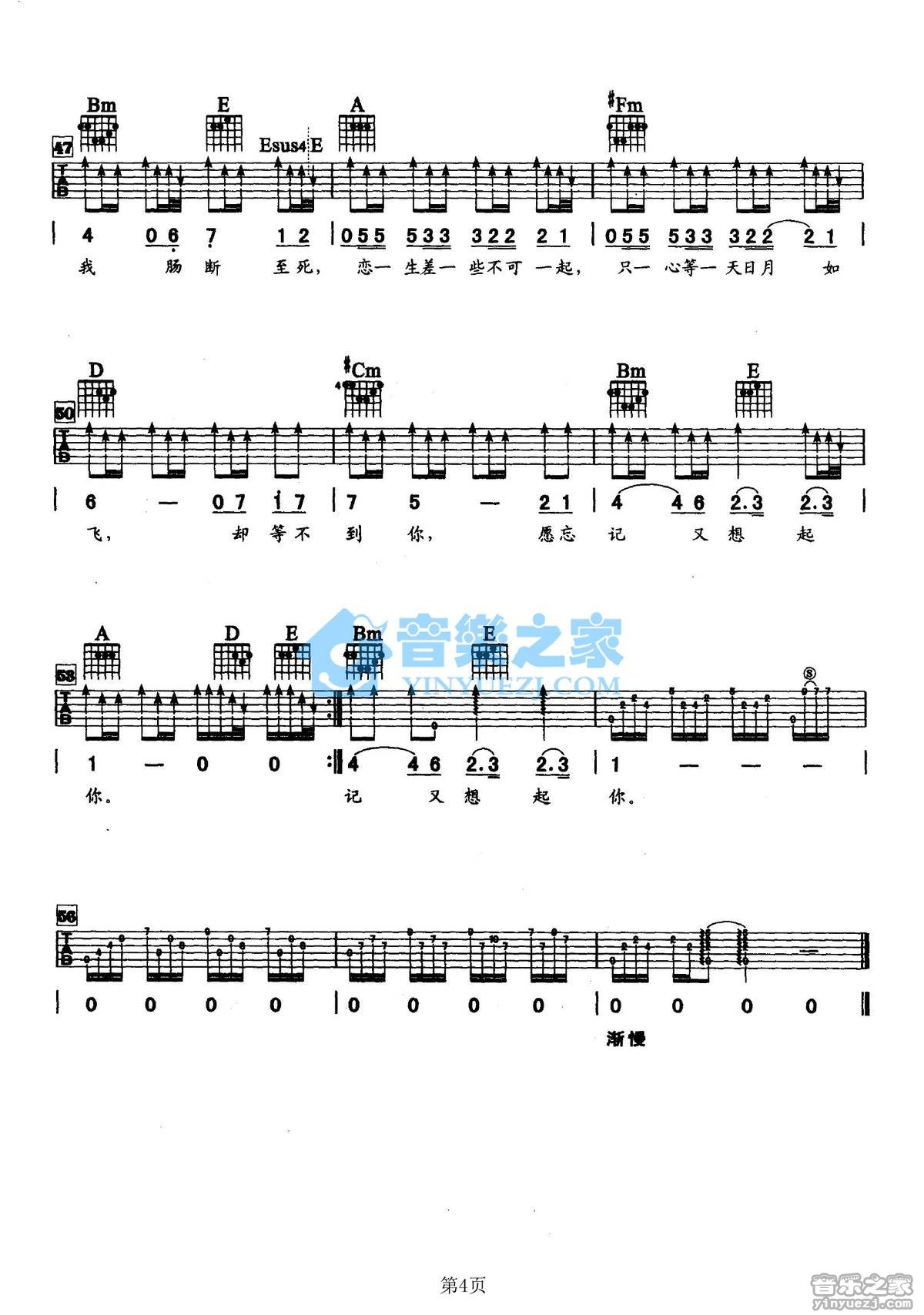怎么舍得你吉他谱-4