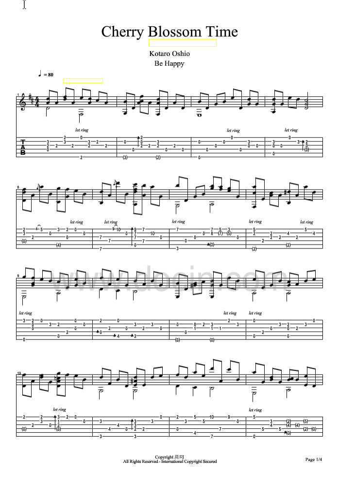 樱花盛开的时候吉他谱-1