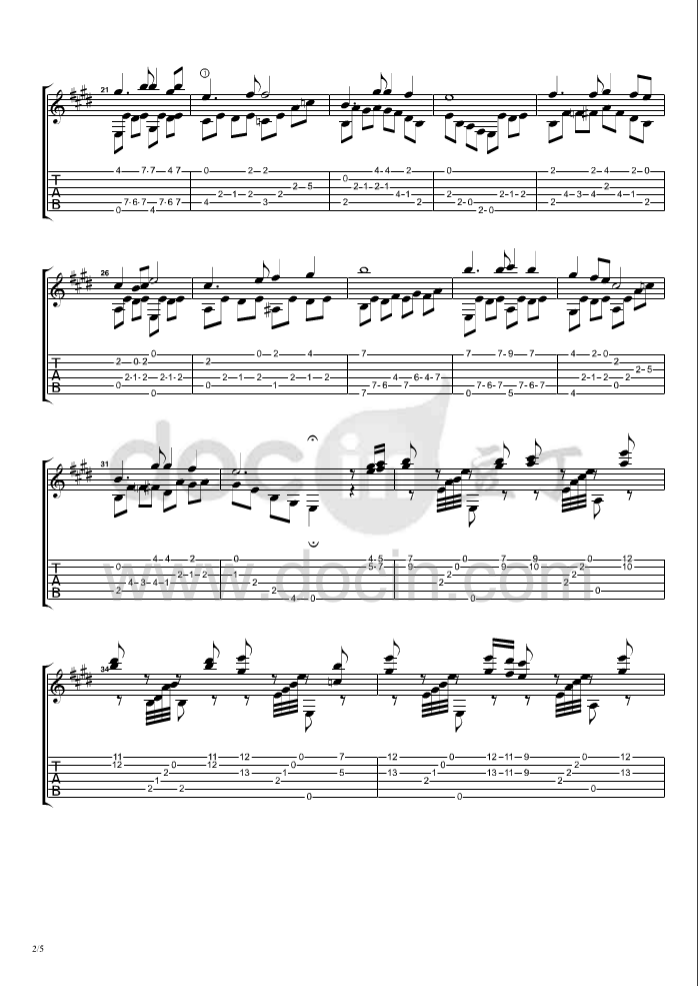 望春风吉他谱-2