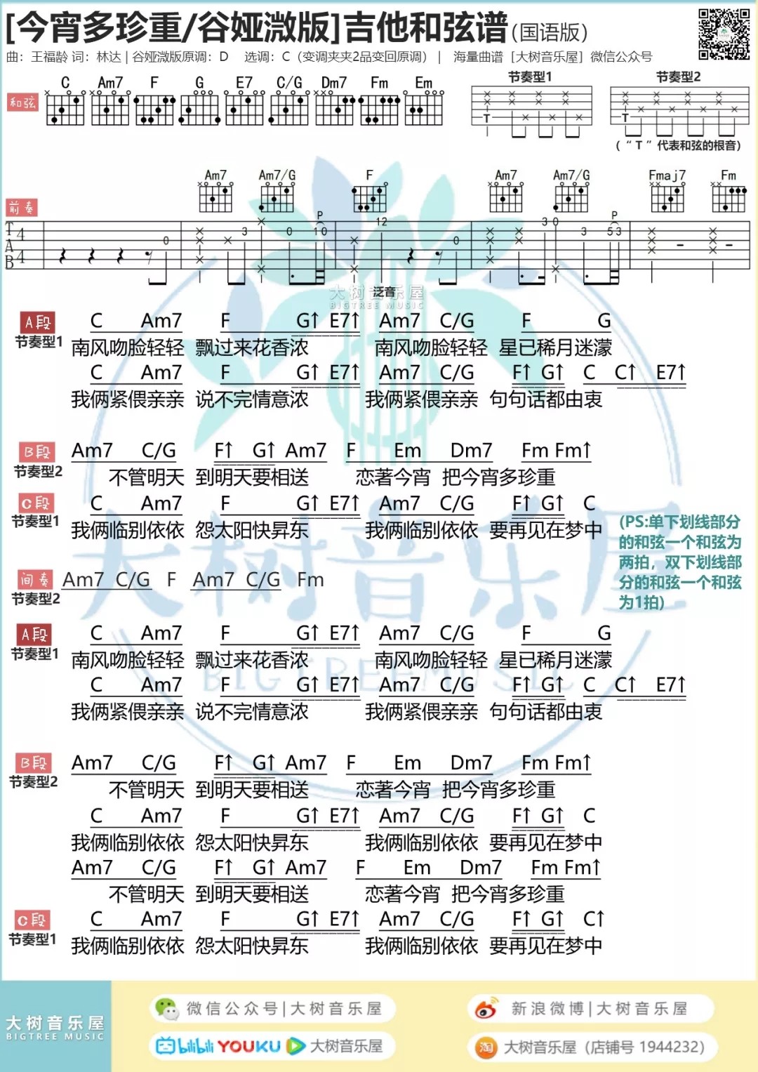 今宵多珍重吉他谱-2