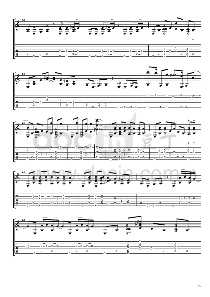 billie jean吉他谱-5
