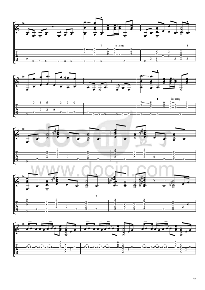 billie jean吉他谱-7