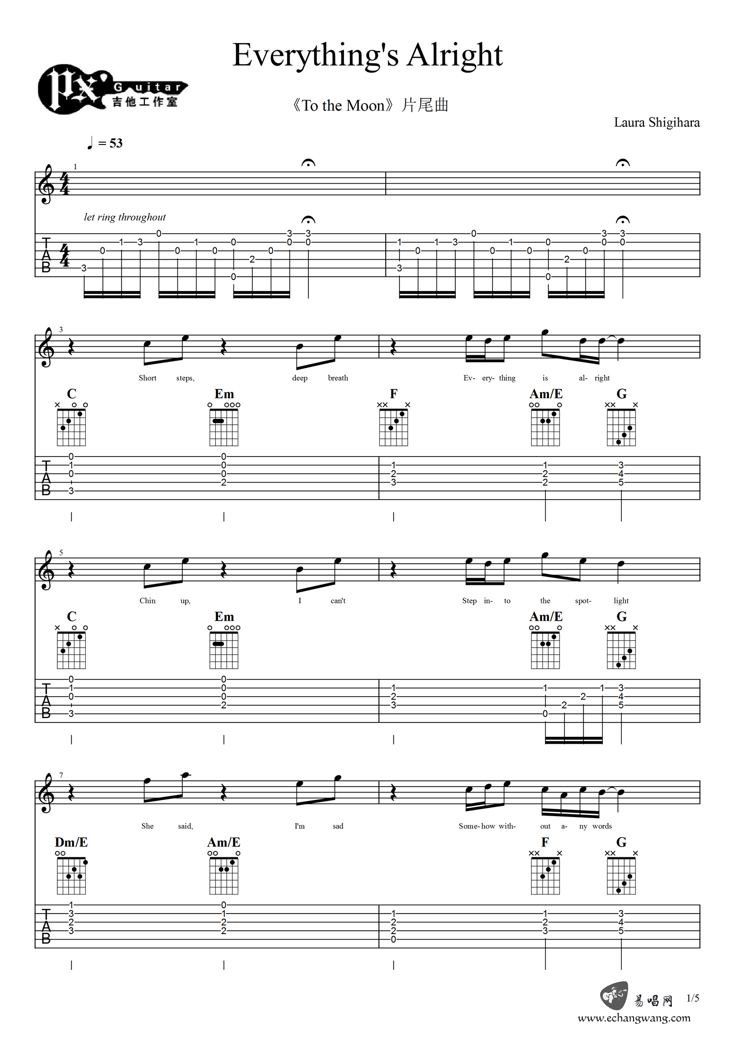 Everything's Alright吉他谱-1