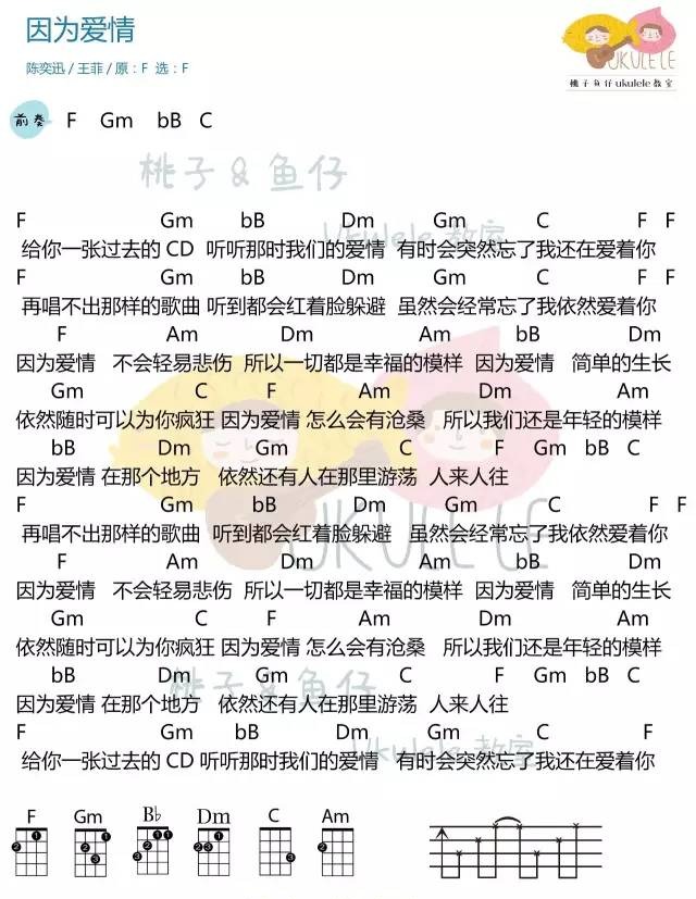 因为爱情尤克里里谱