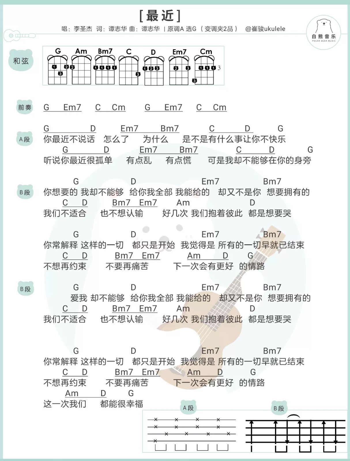 最近尤克里里谱