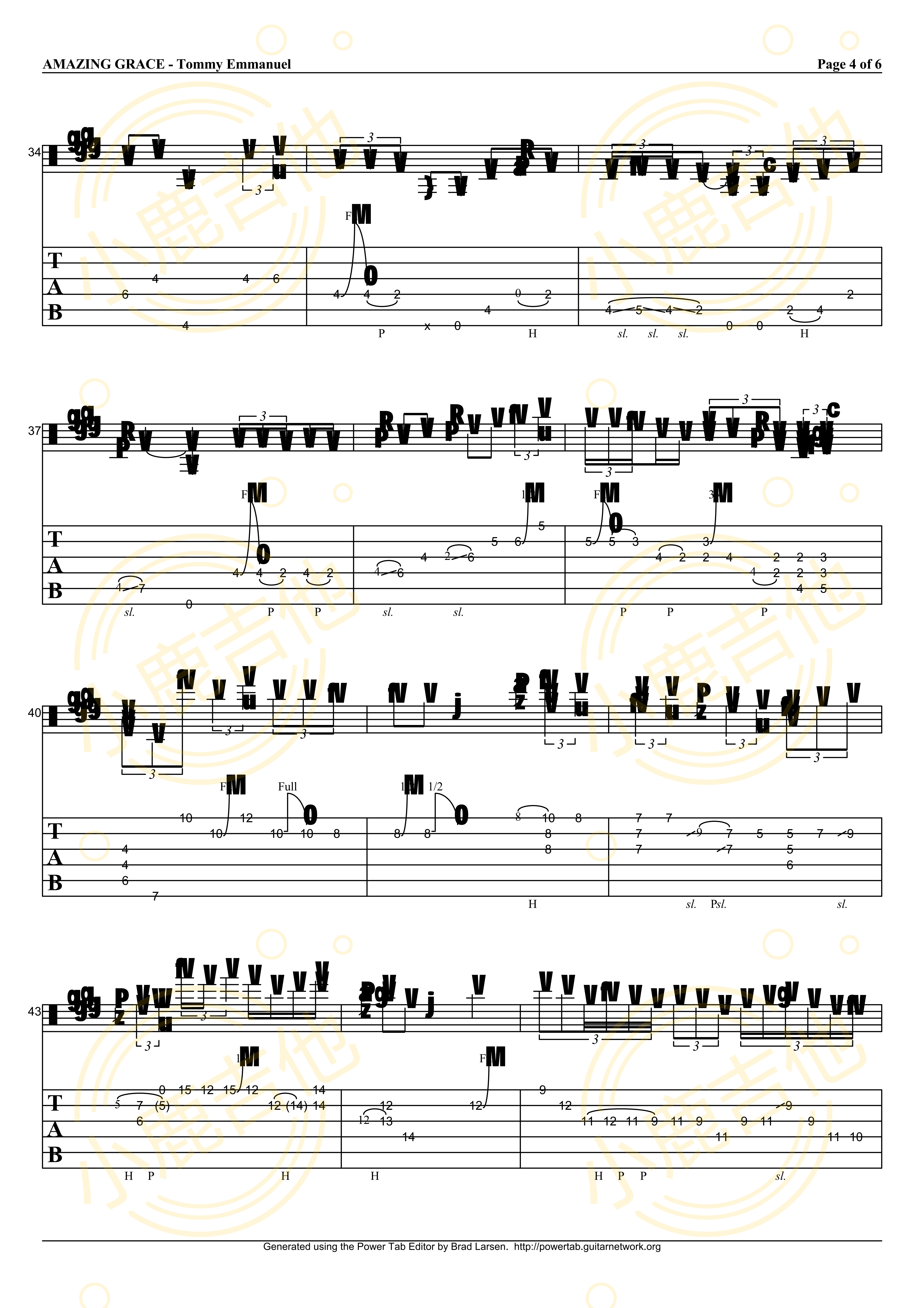 Amazing Grace吉他谱-4