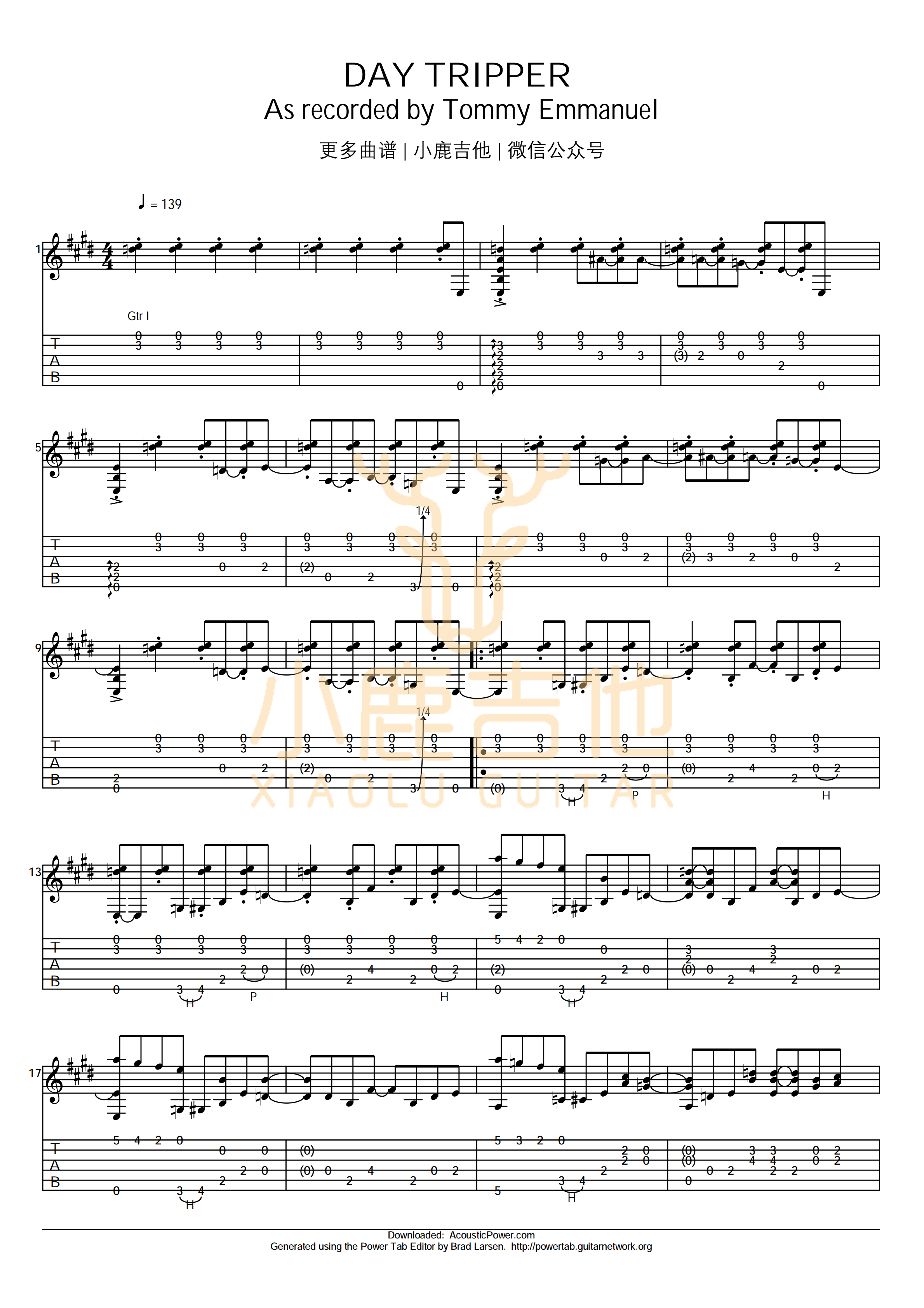 Day Tripper吉他谱-1