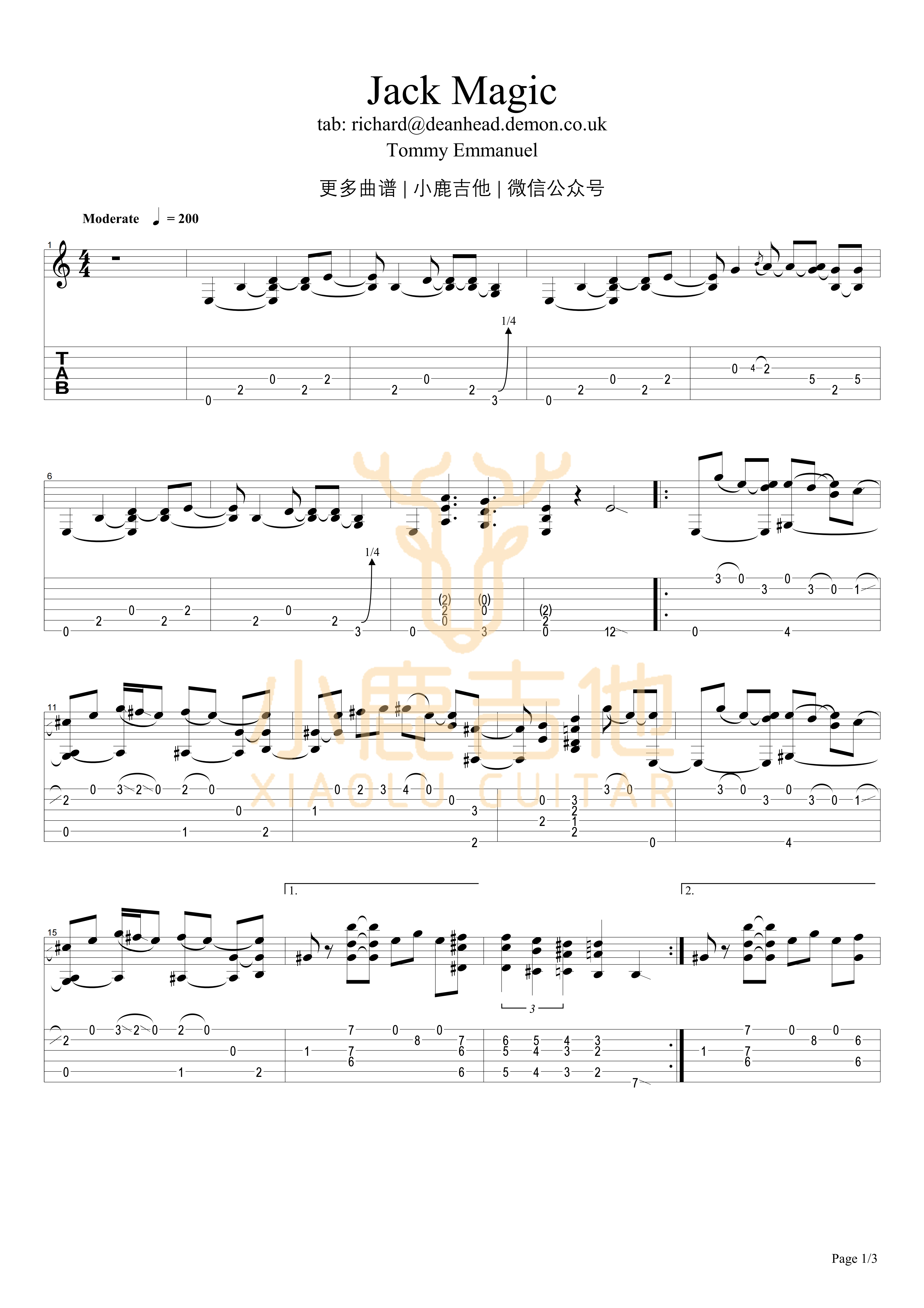 Jack Magic吉他谱-1