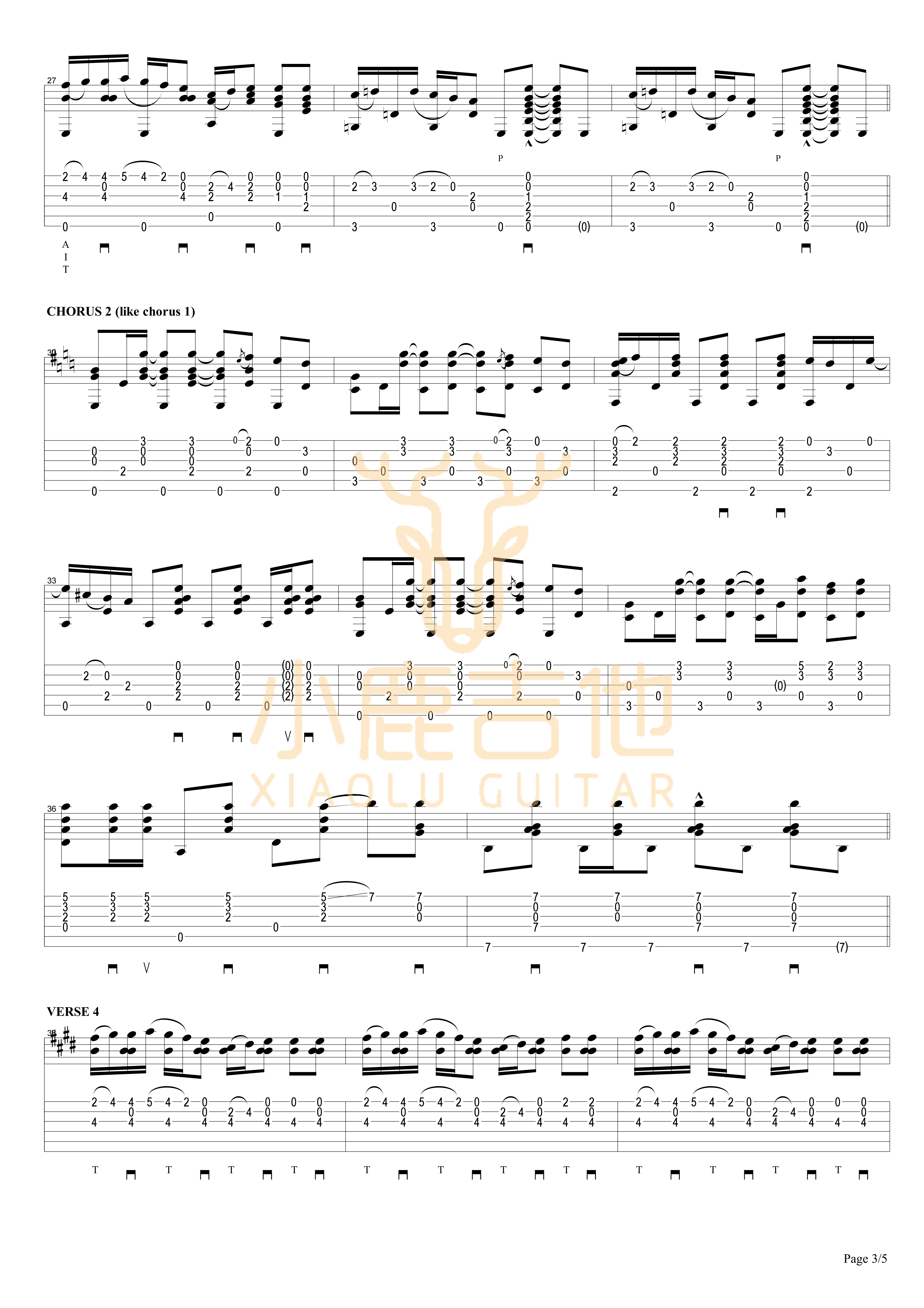 THE JOLLY SWAGMAN吉他谱-3