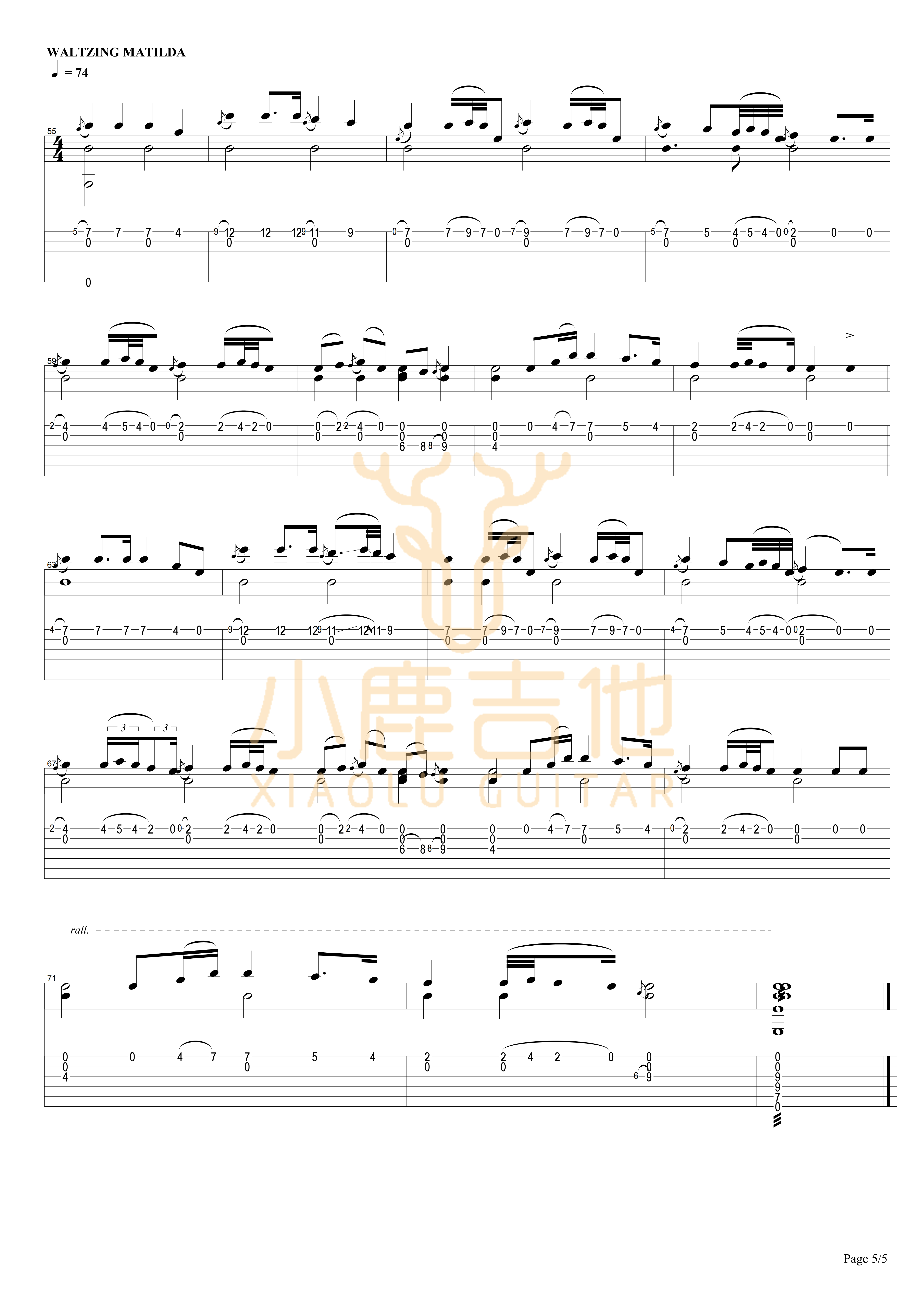 THE JOLLY SWAGMAN吉他谱-5