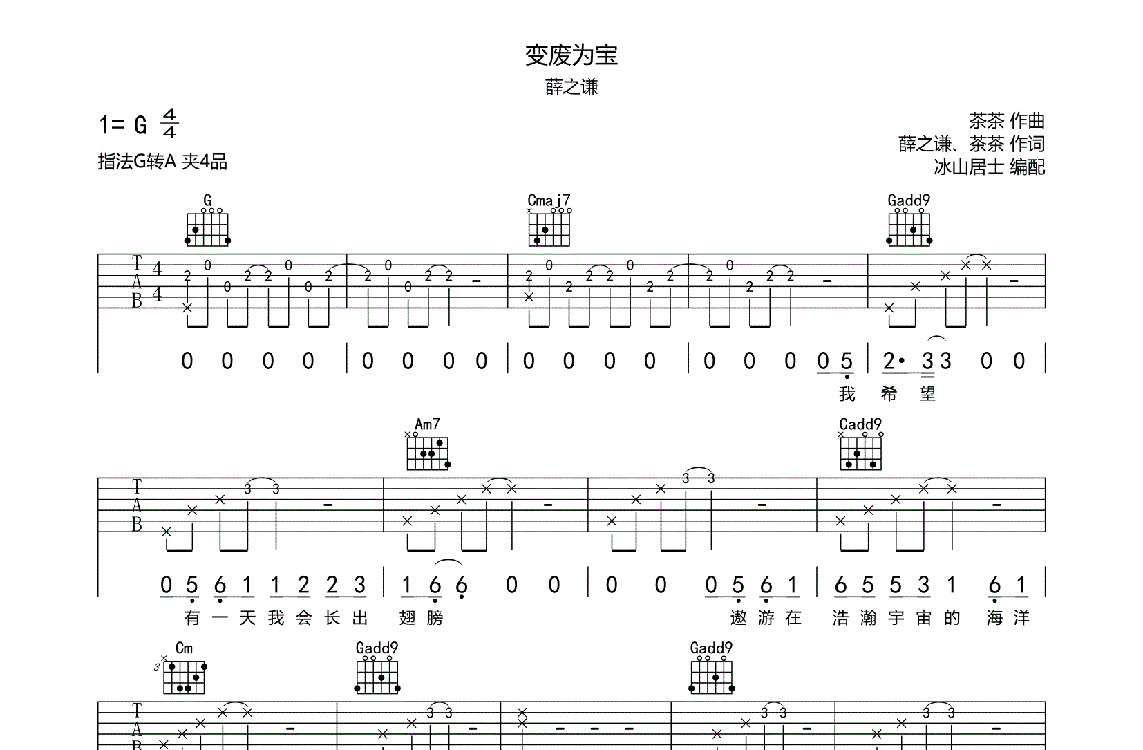 变废为宝吉他谱-1