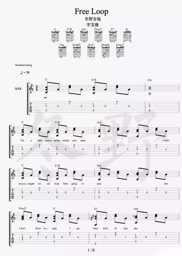 Free Loop吉他谱-1