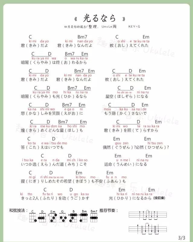 若能绽放光芒尤克里里谱-7