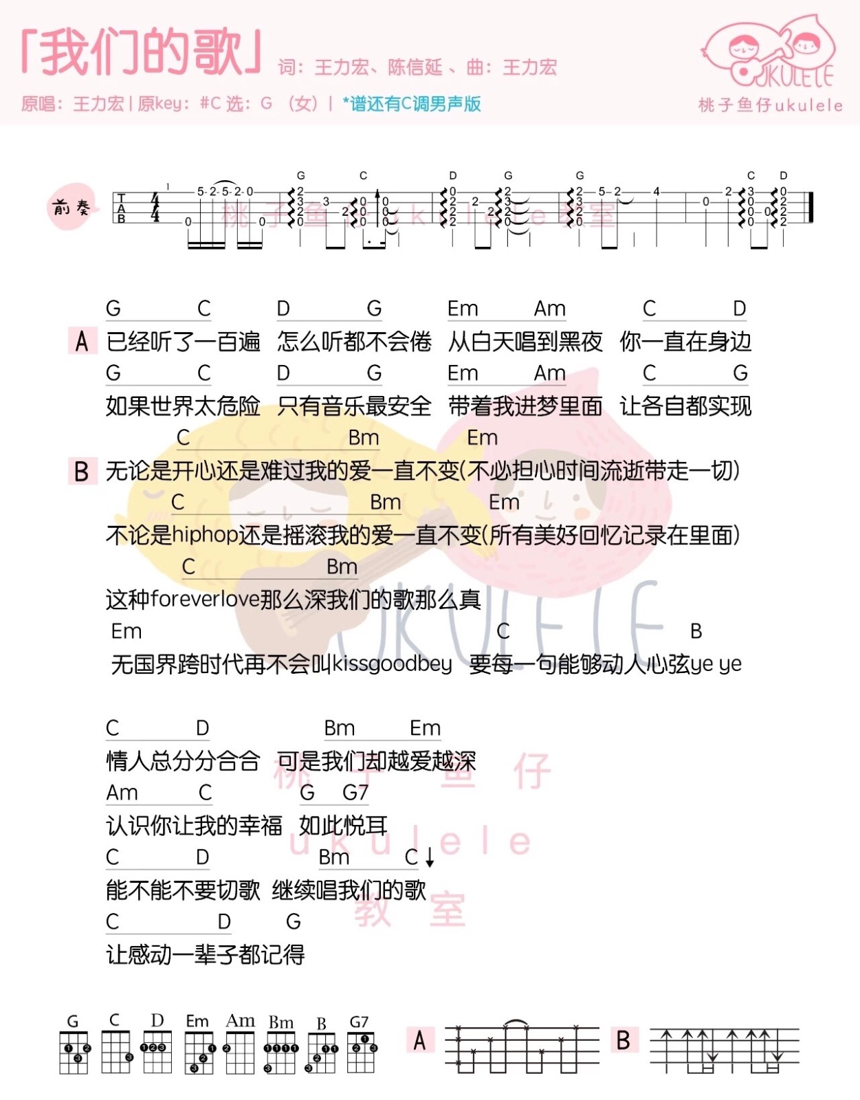 我们的歌尤克里里谱-2