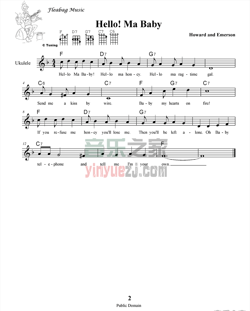 hello ma baby尤克里里谱