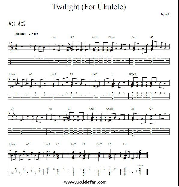 黄昏Twilight尤克里里谱