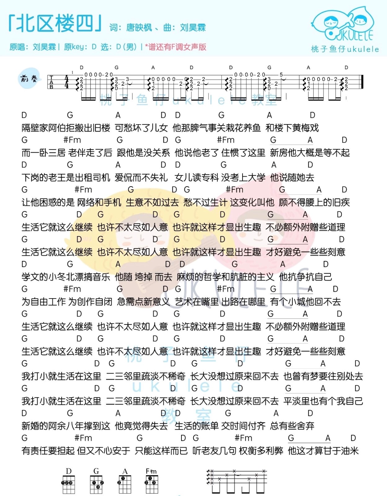 北区楼四尤克里里谱-1