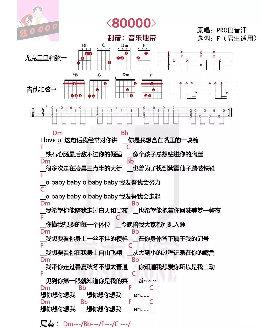 80000尤克里里谱-2