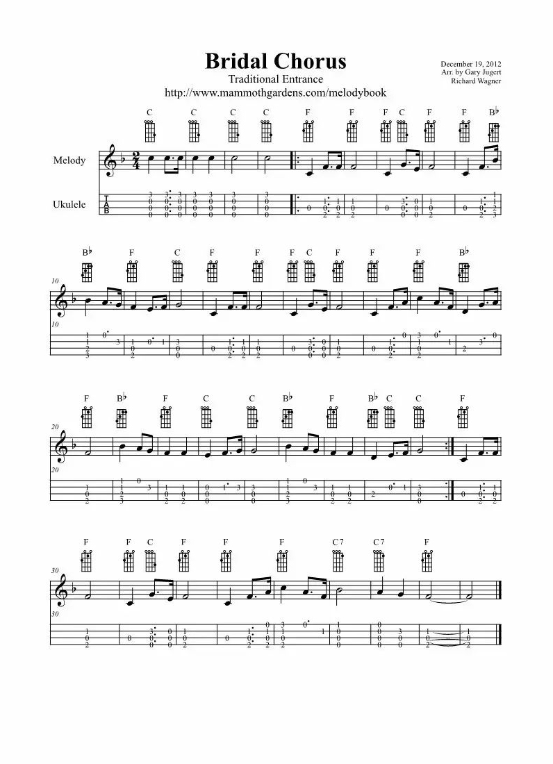 婚礼进行曲尤克里里谱