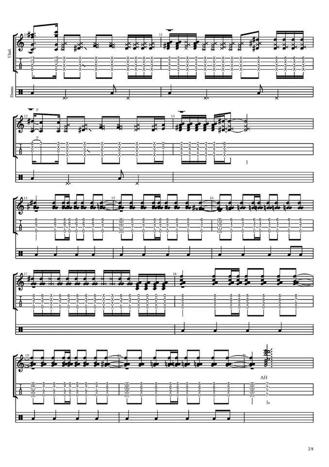 fight尤克里里谱指弹版原调六线谱精选版冯羿