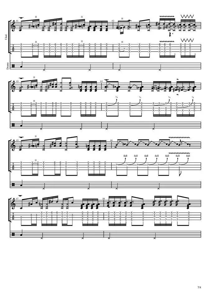 fight尤克里里谱指弹版原调六线谱精选版冯羿