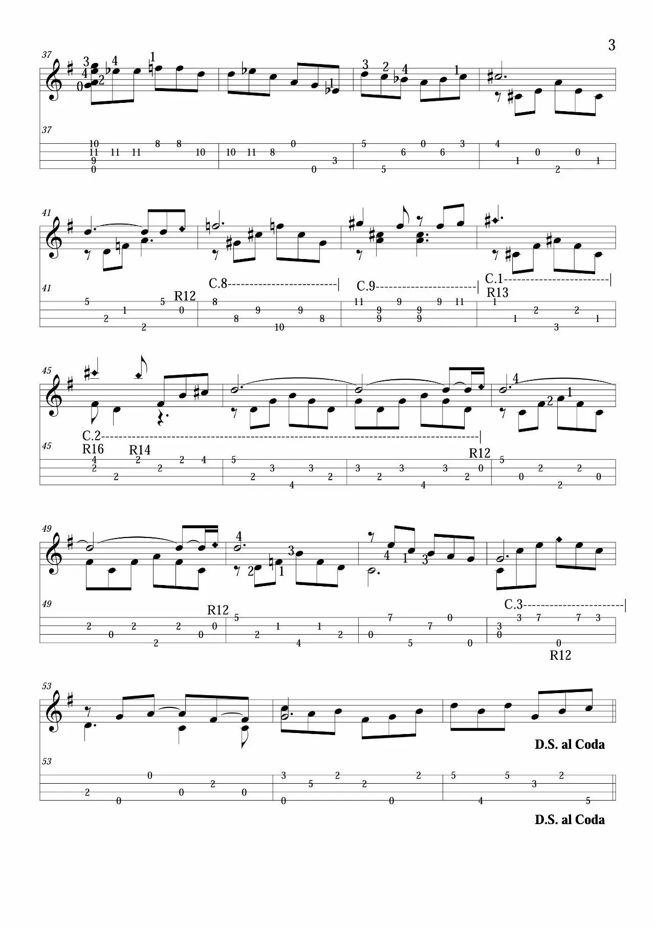 Cavatina尤克里里谱-3