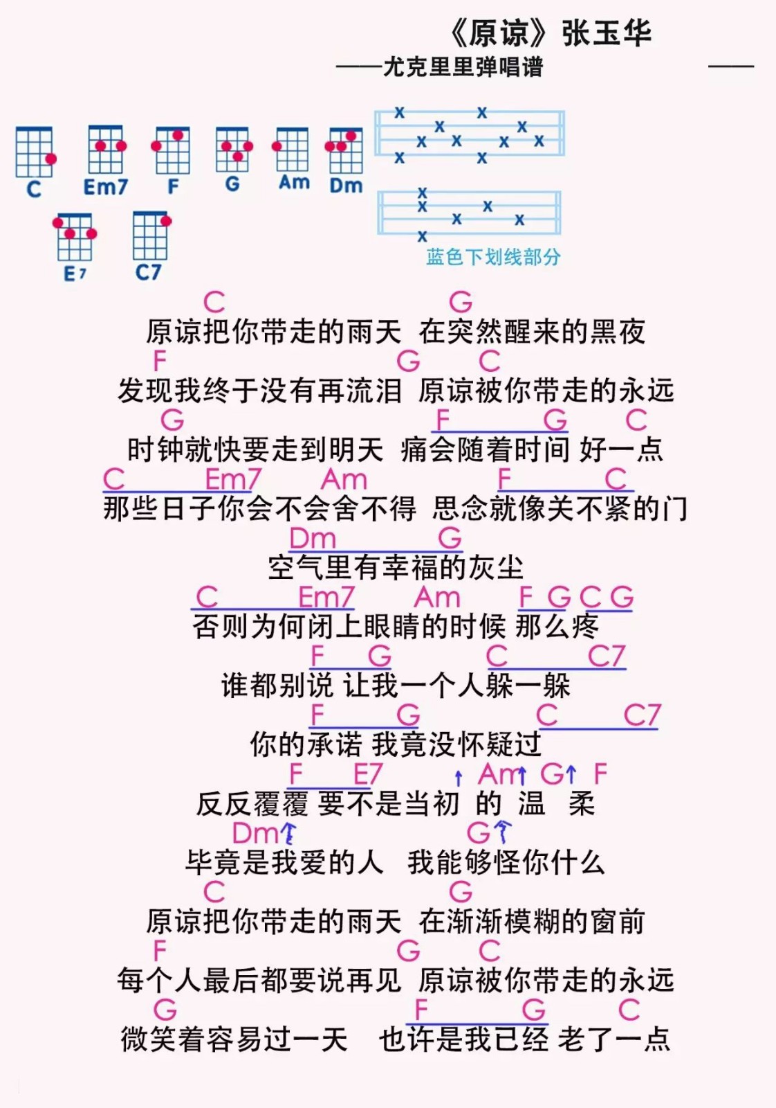 原谅尤克里里谱