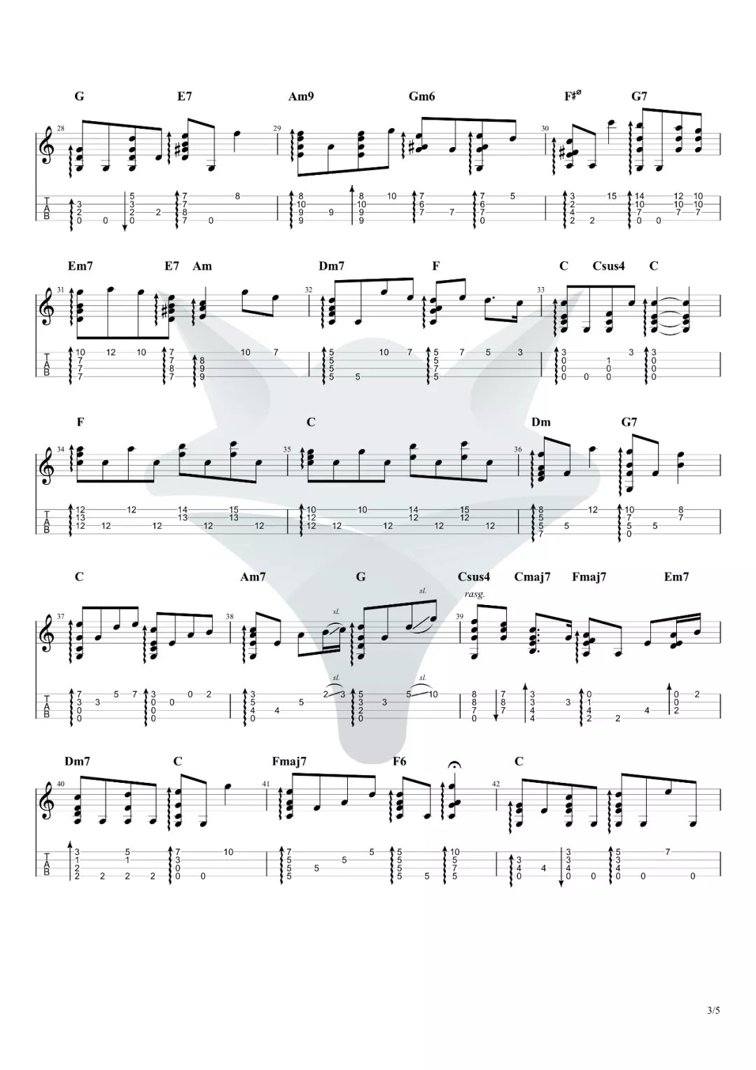 晚霞尤克里里谱-3