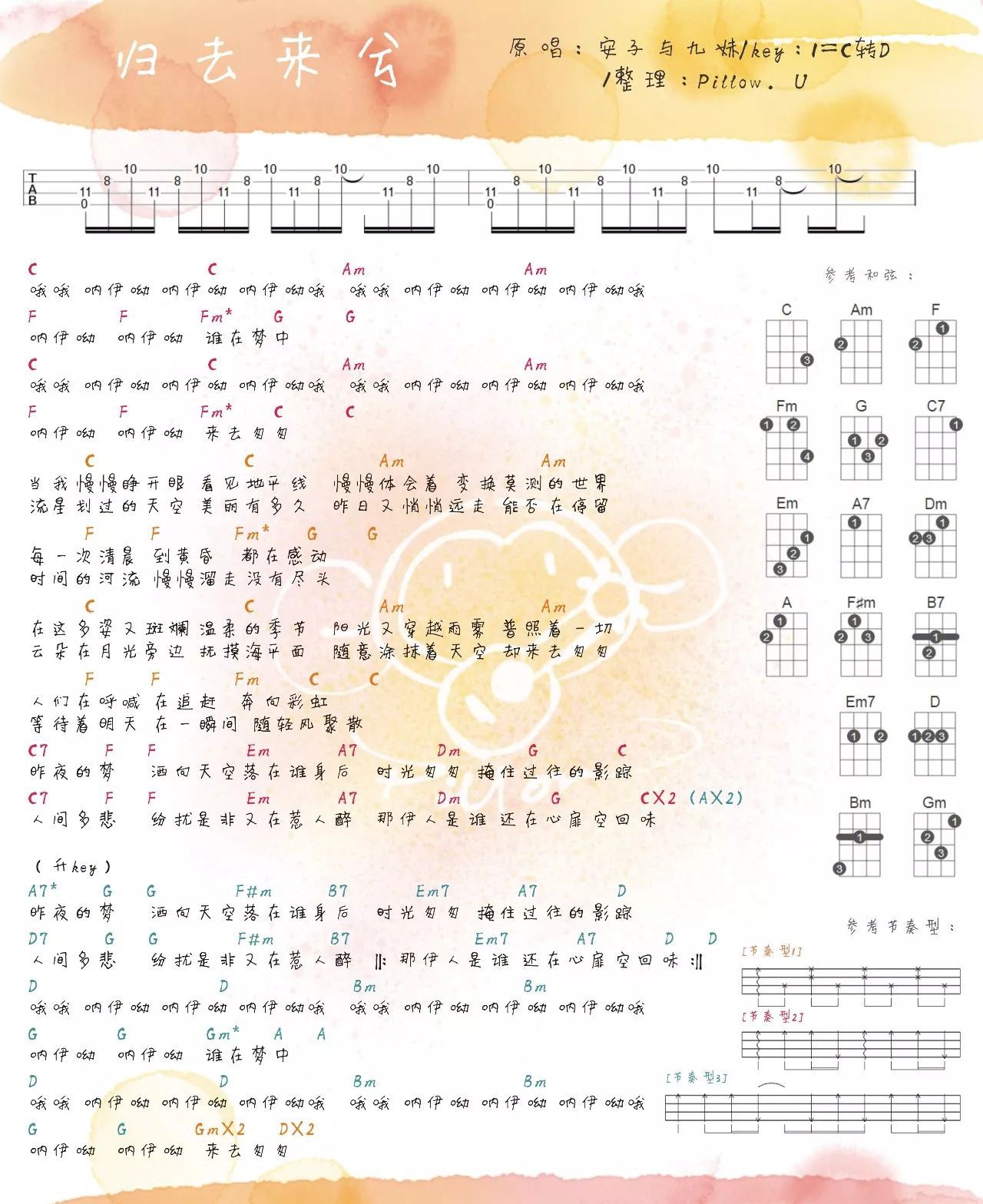 归去来兮尤克里里谱