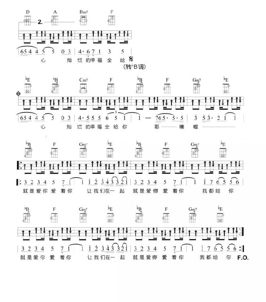 就是爱你尤克里里谱-3