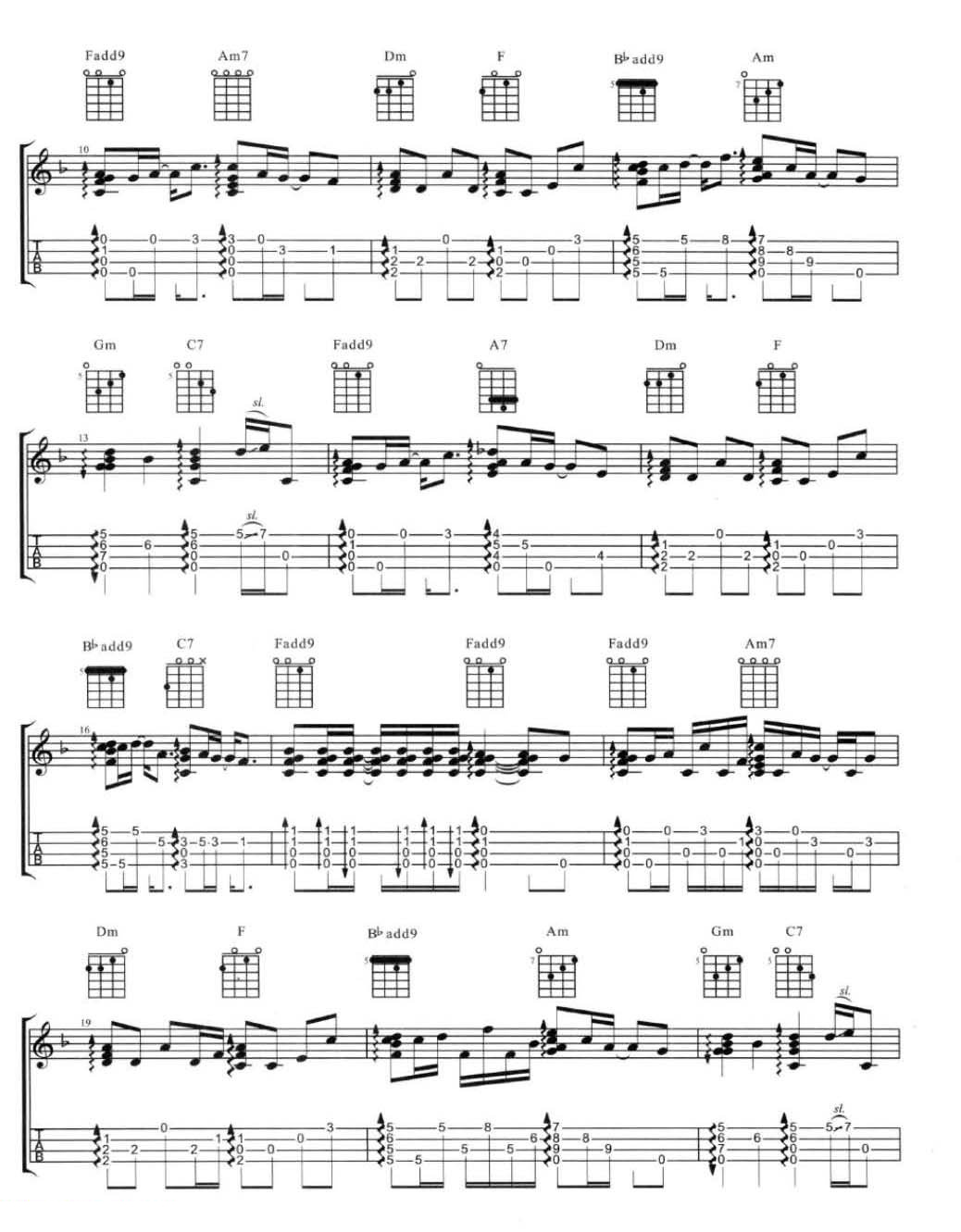 可惜不是你尤克里里谱-2