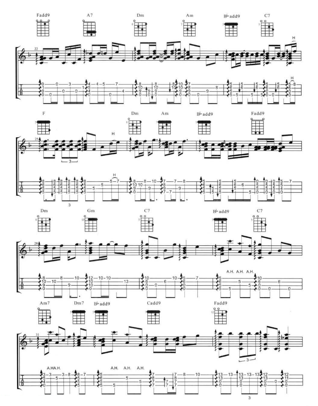 可惜不是你尤克里里谱-3