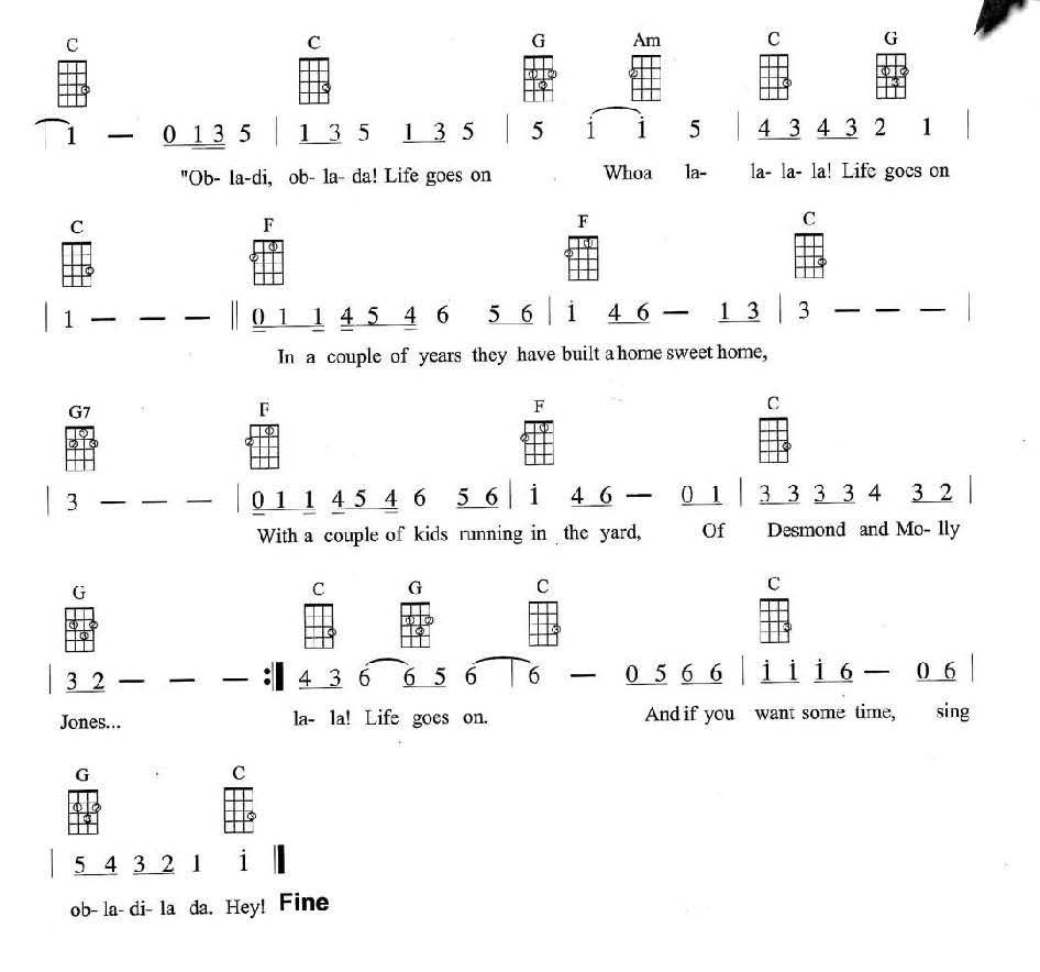 Ob-La-Di,Ob-La-Da尤克里里谱-2