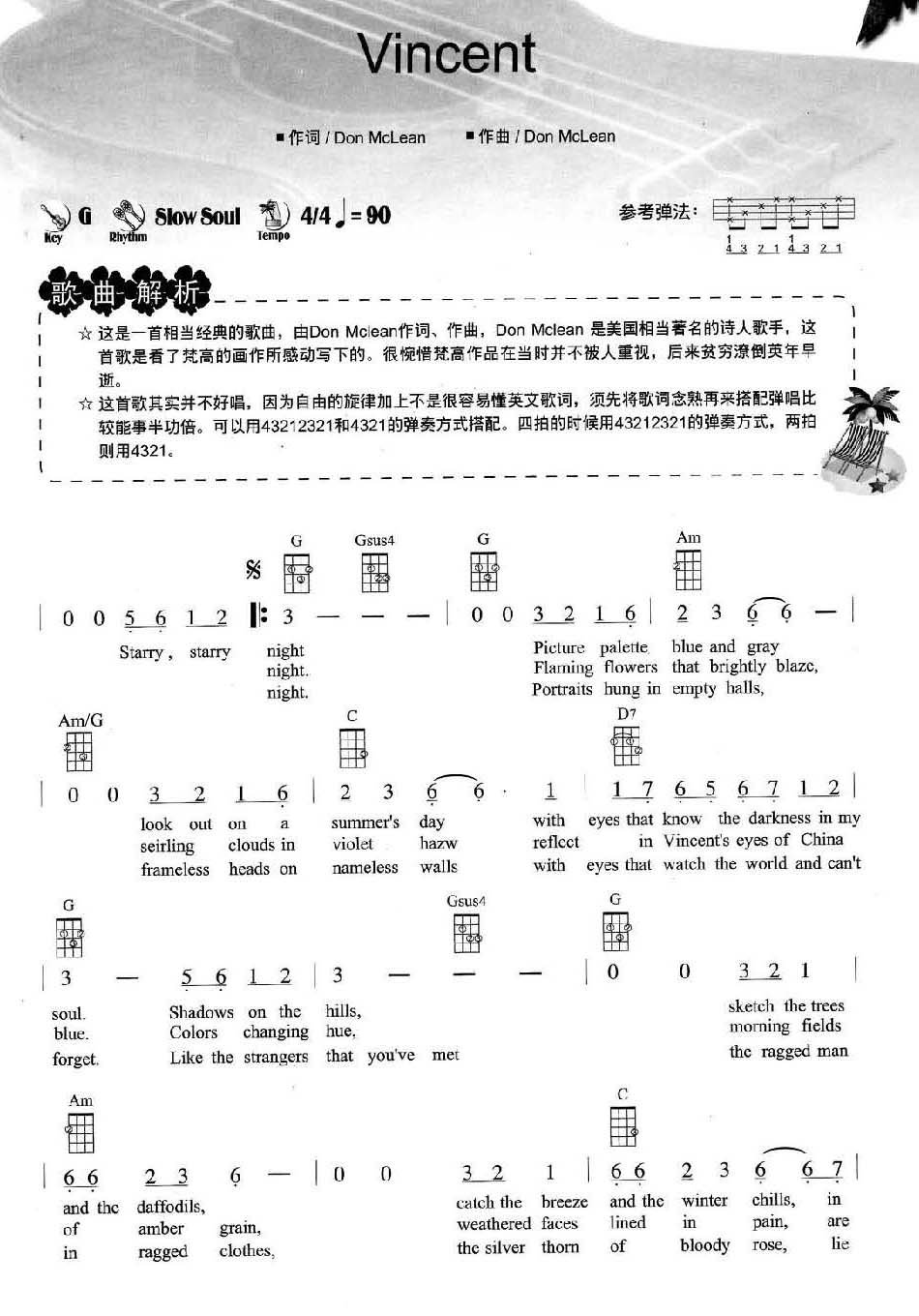 Vincent尤克里里谱-1