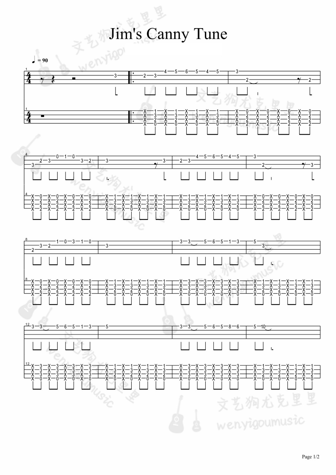 Jim's Canny Tune(合奏版)尤克里里谱-1