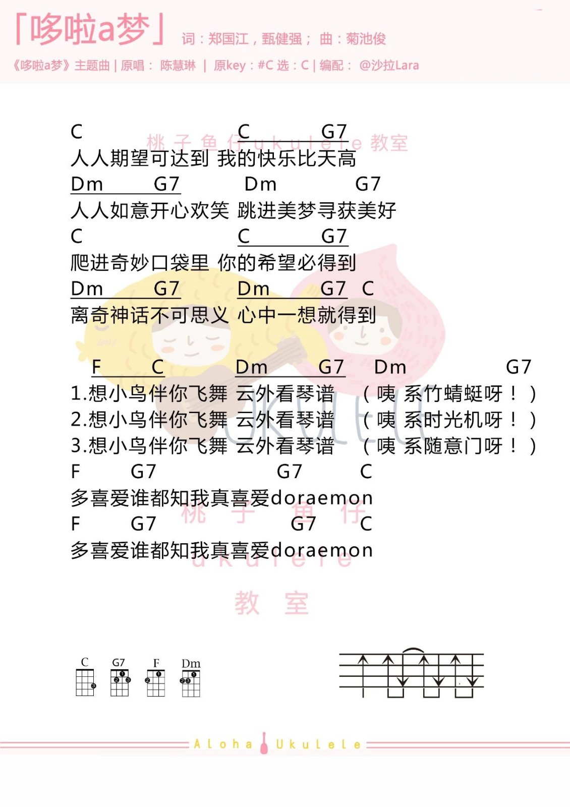 哆啦A梦尤克里里谱