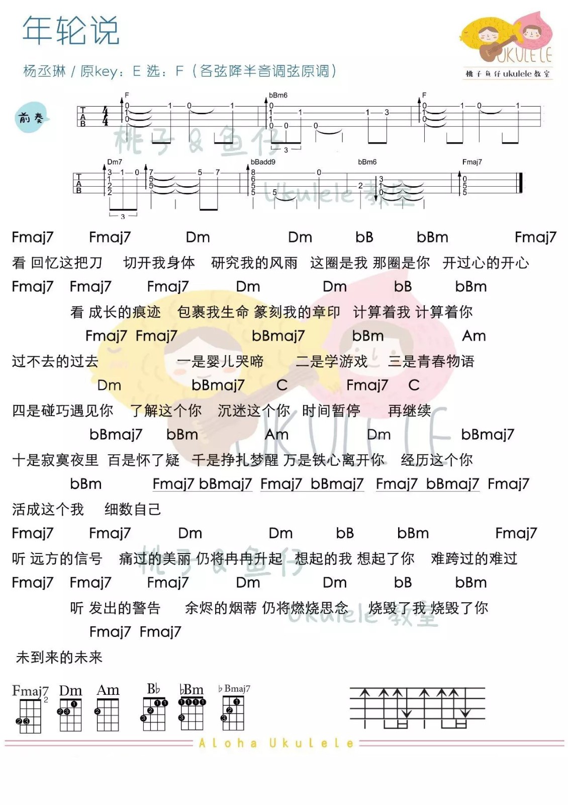 年轮说尤克里里谱