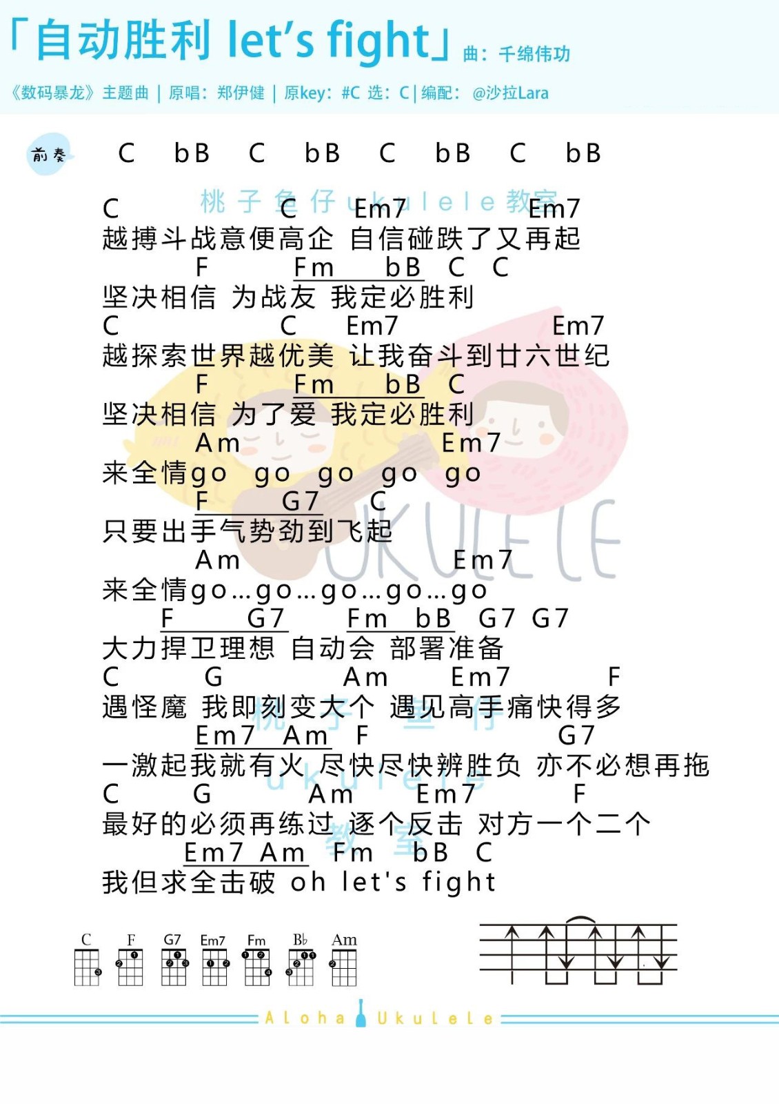 自动胜利Let's fight尤克里里谱